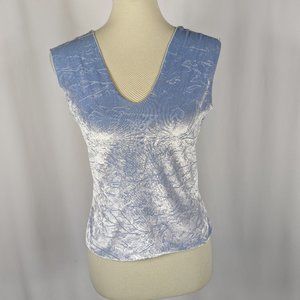 Rave Baby Blue Velvet Tank Top Retro Vintage Y2K Club Made in USA Sz Large L